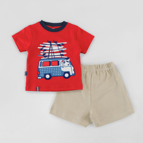 CONJUNTO DANIEL ROJO POLO + SHORT ALG 7382*